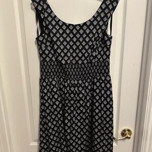 White House Black Market Black and White Diamond Mini Dress
